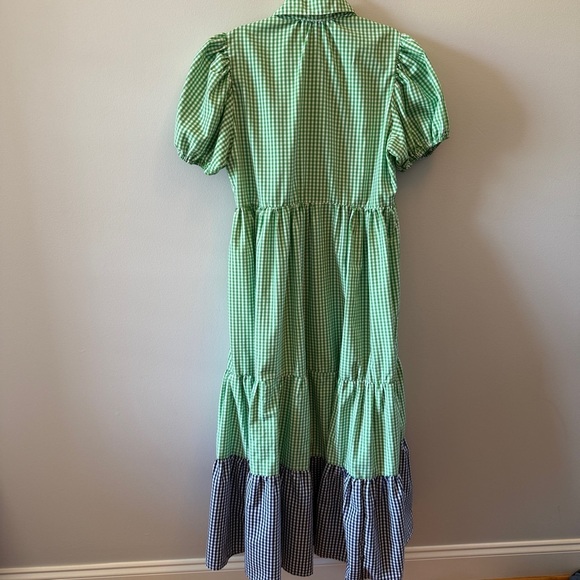 Bululu Green and Blue Gingham Dress - Picture 5 of 5